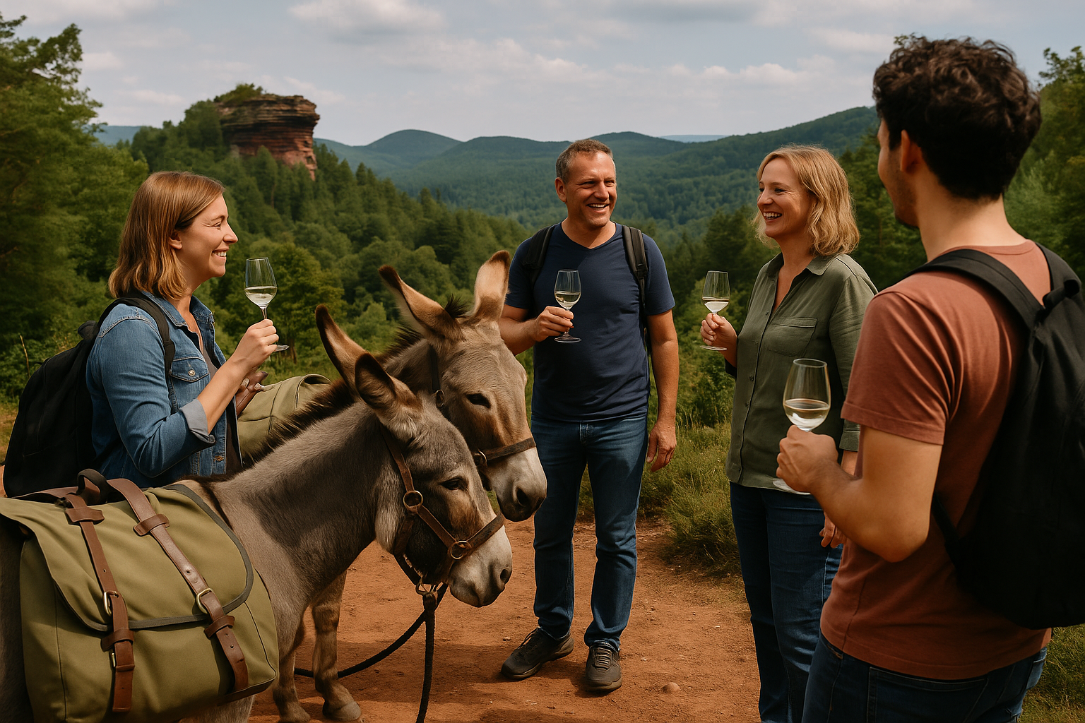 Weinwanderung mit Esel